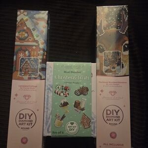 3 New Diamond Art Club Advent Sets with Christmas Treats, Deer, Gingerbread